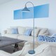 image 8 of First Choice Lighting Set of 2 Maxwell Mirage Blue Brushed Copper Floor Reading Lamps Blue | Copper