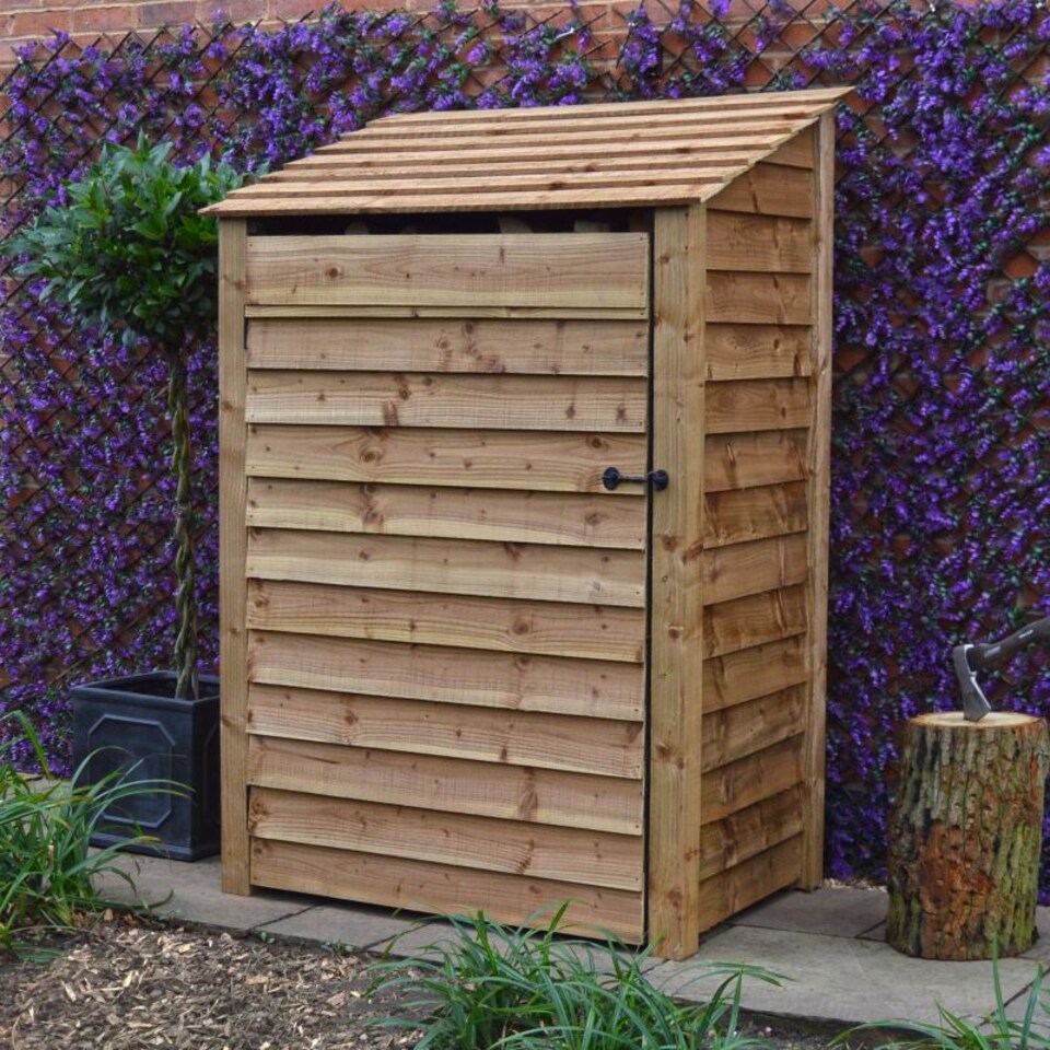 image 1 of Greetham 6ft Log Store with Doors - L80 x W123 x H181 cm - Rustic Brown