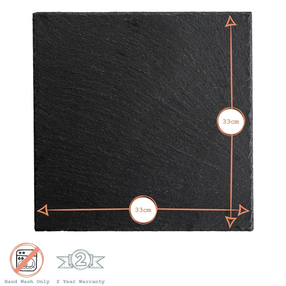 image 1 of Argon Tableware Square Slate Placemats - 33cm - Pack of 6 Black