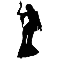 Silhouette Female Disco Dancer Lifesize Cardboard Cutout - 175cm