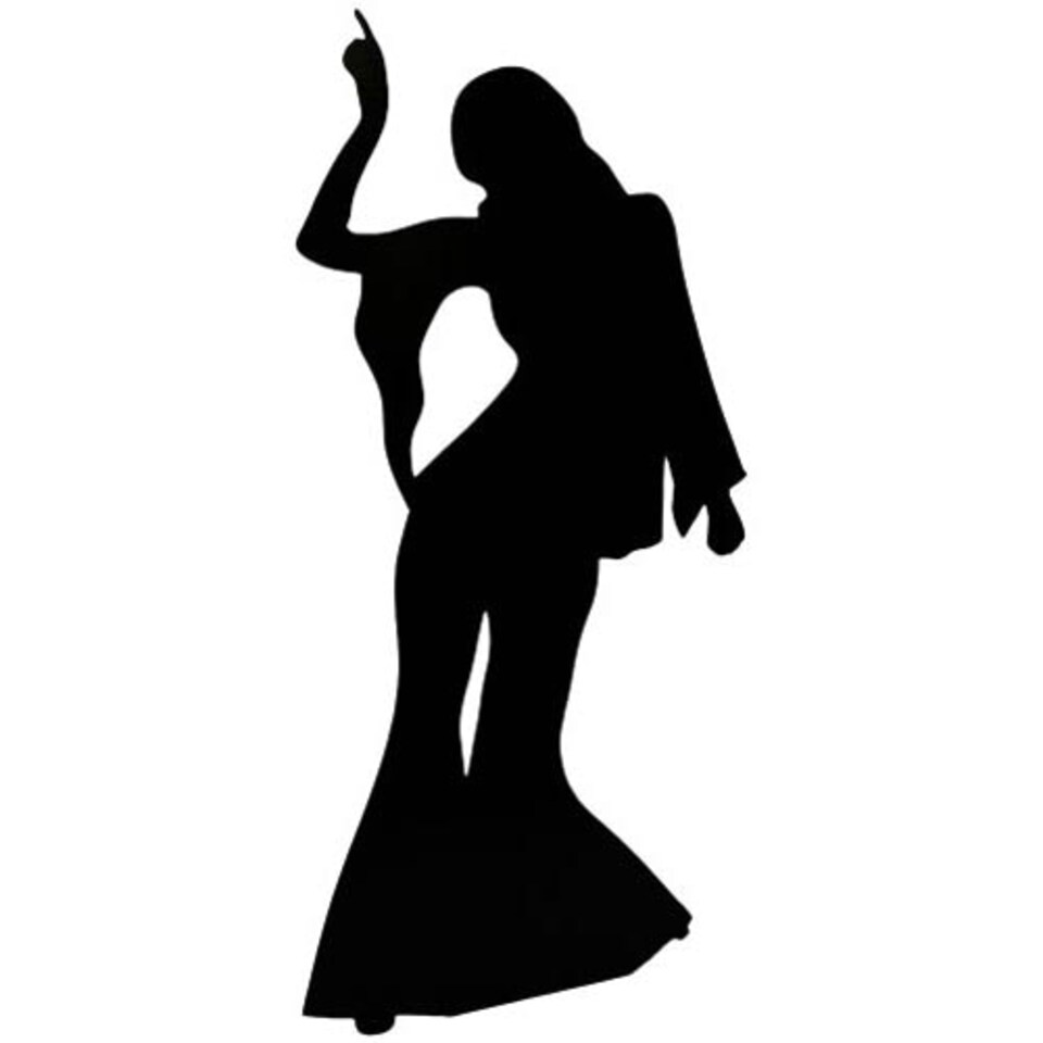 Silhouette Female Disco Dancer Lifesize Cardboard Cutout - 175cm
