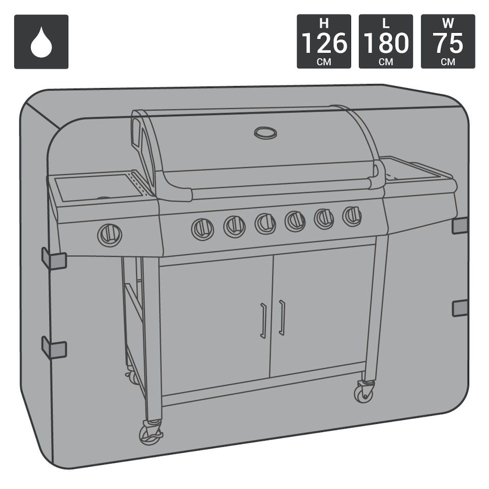 image 1 of Charles Bentley Bbq Waterproof Gas Charcoal Premium Bbq Cover Extra Large