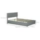 image 3 of HOMCOM Double Bed Frame with Storage and Adjustable Velvet Headboard, Grey