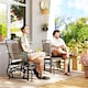 image 1 of Outsunny Double Outdoor Glider Chair, 2 Seater Patio Rocking Chairs, Swing Bench with Tempered Glass Table, Breathable Mesh Fabric for Backyard, Garden, Porch, Brown