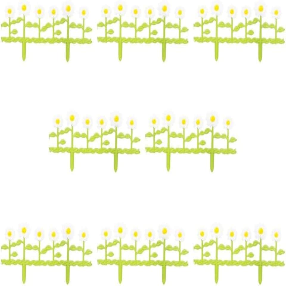 image 1 of 4 8 12 Flexible Garden Lawn Grass Edging Picket Border Panel Plastic Wall Fence | Multi | 8 Sunflower Border