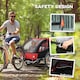 image 8 of HOMCOM 2 Seat Bike Trailer with 5 Point Harness, for 18 Months, Red