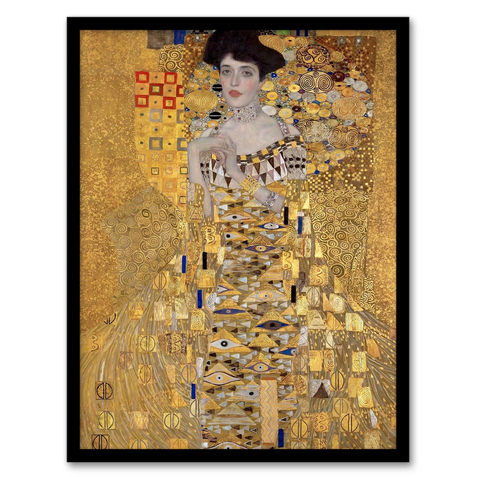 image 1 of Gustav Klimt Framed Wall Art Print Portrait of Adele Bloch Bauer I Home Décor
