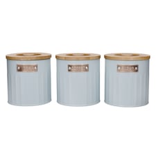 KitchenCraft Airtight Tea Coffee Sugar Canister Set Blue