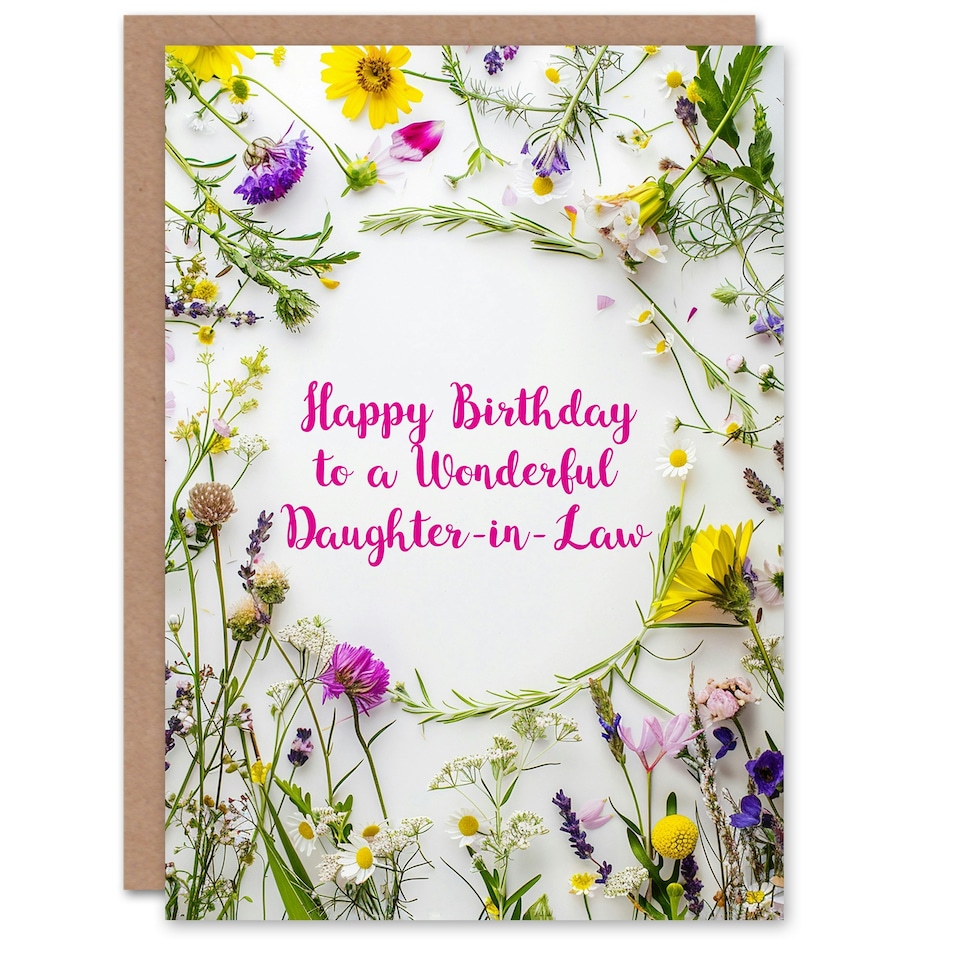 image 1 of Simple Spring Meadow Wildflowers Floral Daughter in Law Birthday Card