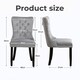 image 6 of Dark Grey Set of Six Studded Velvet Dining Chair with Ring Knocker Detail Grey | Dark Grey