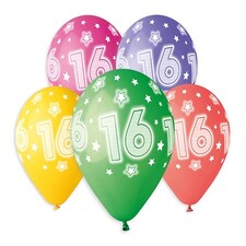 Assorted Colour Cosmic Stars Age 16 Latex Balloons 33cm / 13 in - Pack of 6