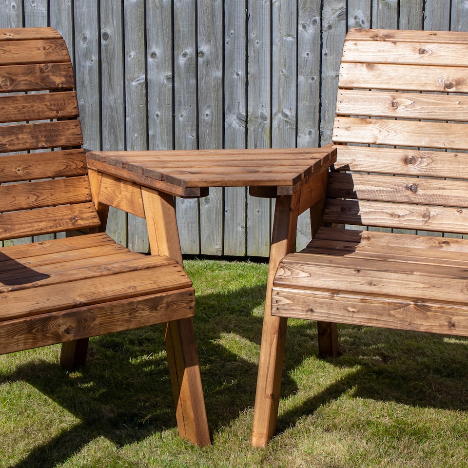 image 1 of Hand Made Chunky Rustic Wooden Garden Furniture Angled Tray