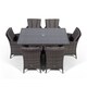 image 4 of Savannah Rectangular 6 Seater Rattan Patio Dining Set | Grey | Grey