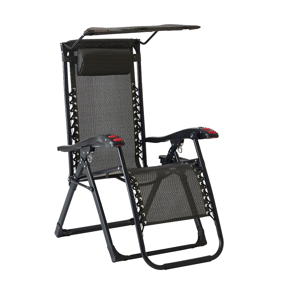 image 1 of Luxury Zero Gravity Lounge Chair With Thick Cushion and Canopy - Single Chair