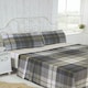 image 2 of Lomond Brushed Cotton Check Luxury Flannelette Complete Sheet Set Blue | Single