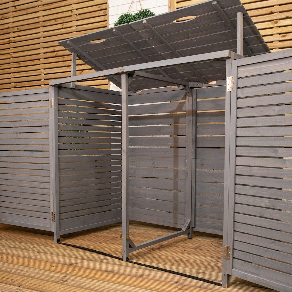 image 1 of Pack of 4 Grey Washed Back Panels Only For SA-BINS3 Double Bin Storage