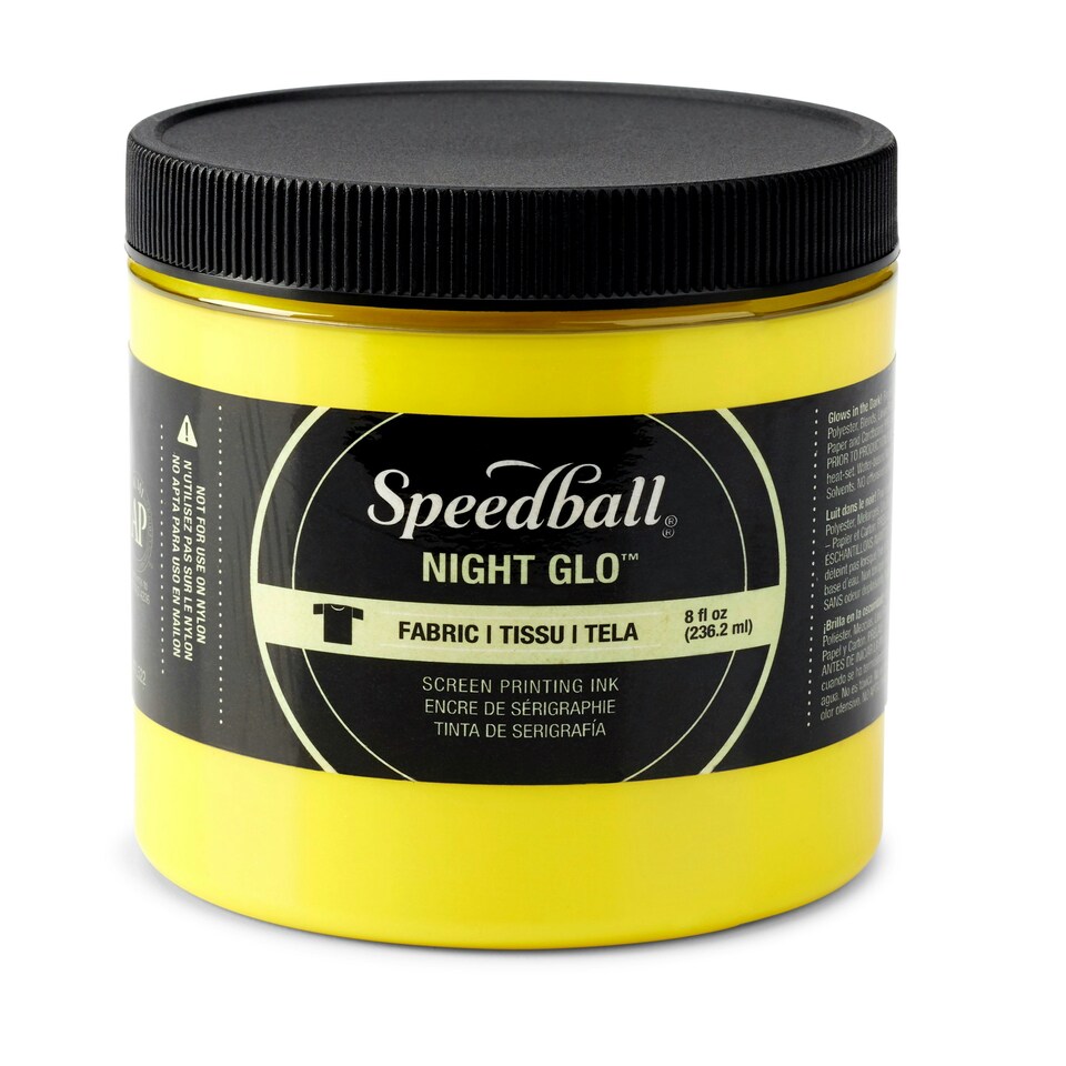 Speedball Night Glo Fabric Screen Ink, Yellow, 8oz