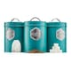image 3 of Cooks Professional 3-Piece Kitchen Storage Set | Tea Coffee Sugar Cannisters | Teal & Silver