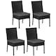 image 1 of Outsunny 4 PCs Rattan Garden Chairs with Cushion, Wicker Dining Chairs, Black