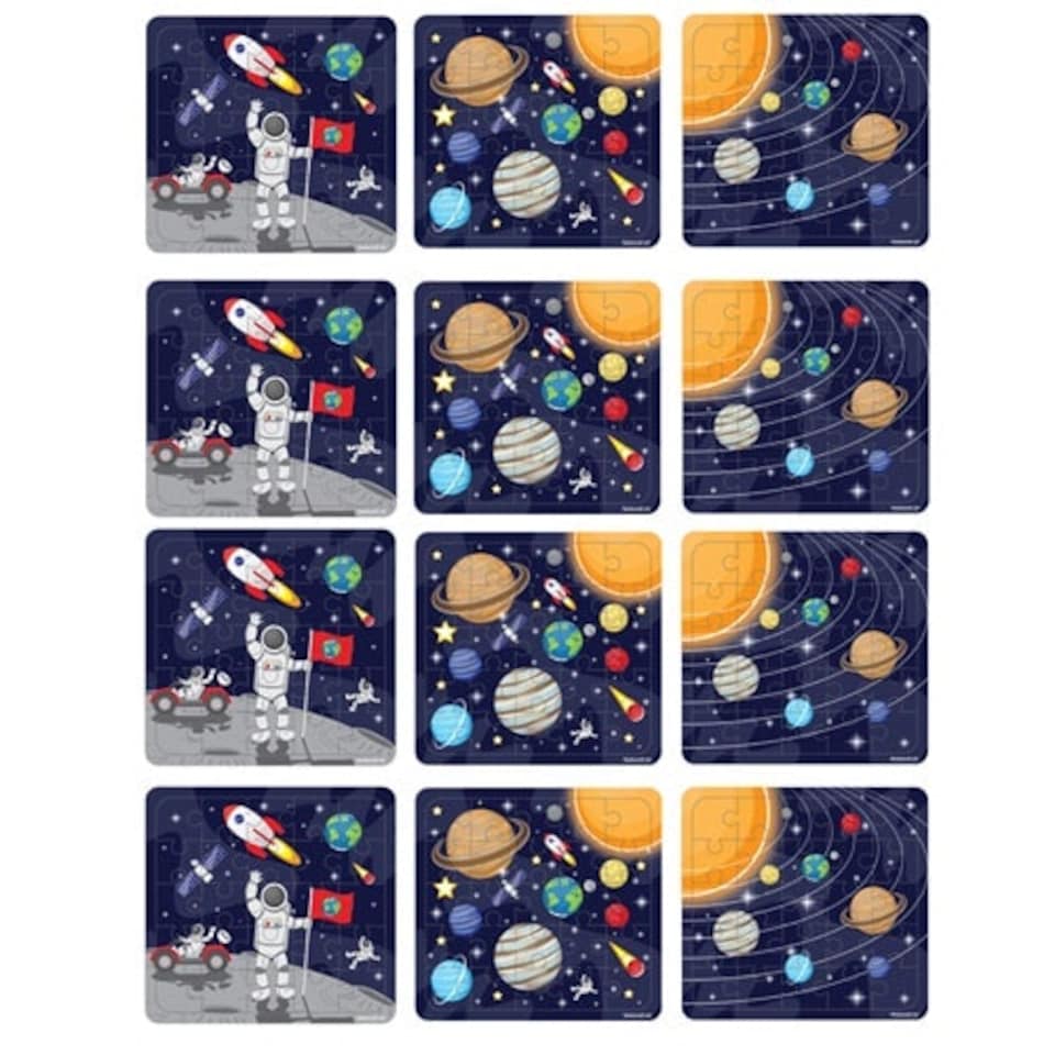 Assorted Space Jigsaw Puzzle - Pack of 12