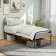 image 2 of HOMCOM 3ft Metal Platform Single Bed Frame with Under Bed Storage