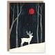 image 1 of Rudolph Red Nosed Reindeer Winter Forest Xmas Art Blank Christmas Card