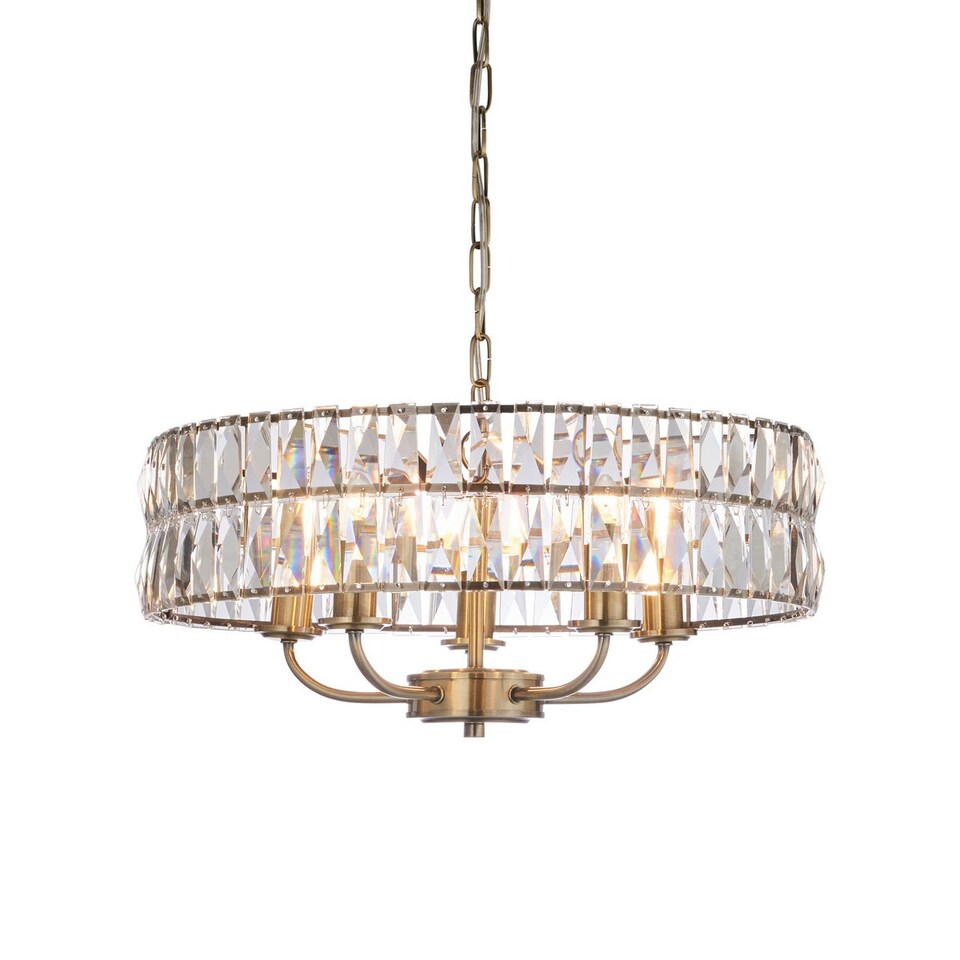 image 1 of Clifton 5 Light Multi Arm Lamp Ceiling Pendant Antique Brass
