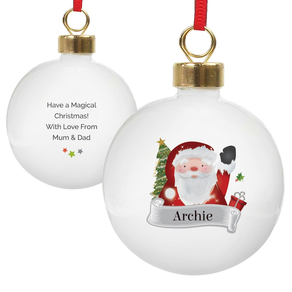 image 1 of Personalised Santa Claus Bauble