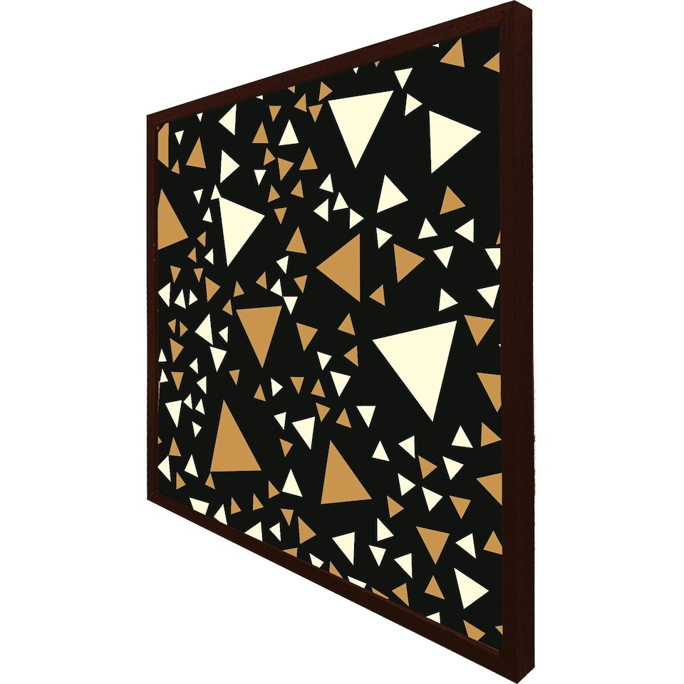 image 1 of Triangles on black (Picture Frame) Grey | XL