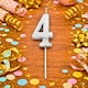 image 2 of Silver 4 Number Candle Birthday Anniversary Party Cake Decorations Topper | Silver