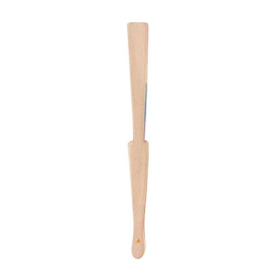 image 1 of MidOcean Bowfan Rainbow Wooden Handheld Fan - Multicoloured - One Size