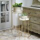 image 9 of Opulence Set of 2 Nested Side Tables Marble/Gold Gold