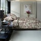 image 2 of Tropical Garden Red 180 Thread Count 100% Cotton Duvet Cover Set with Piped Finish Red | Red | Double