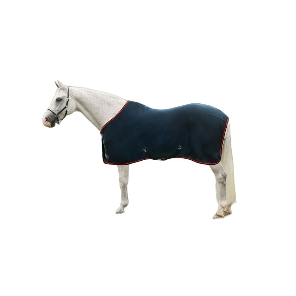Hy DefenceX System Standard-Neck Horse Cooler Rug - Navy/Red - 7´ 3"