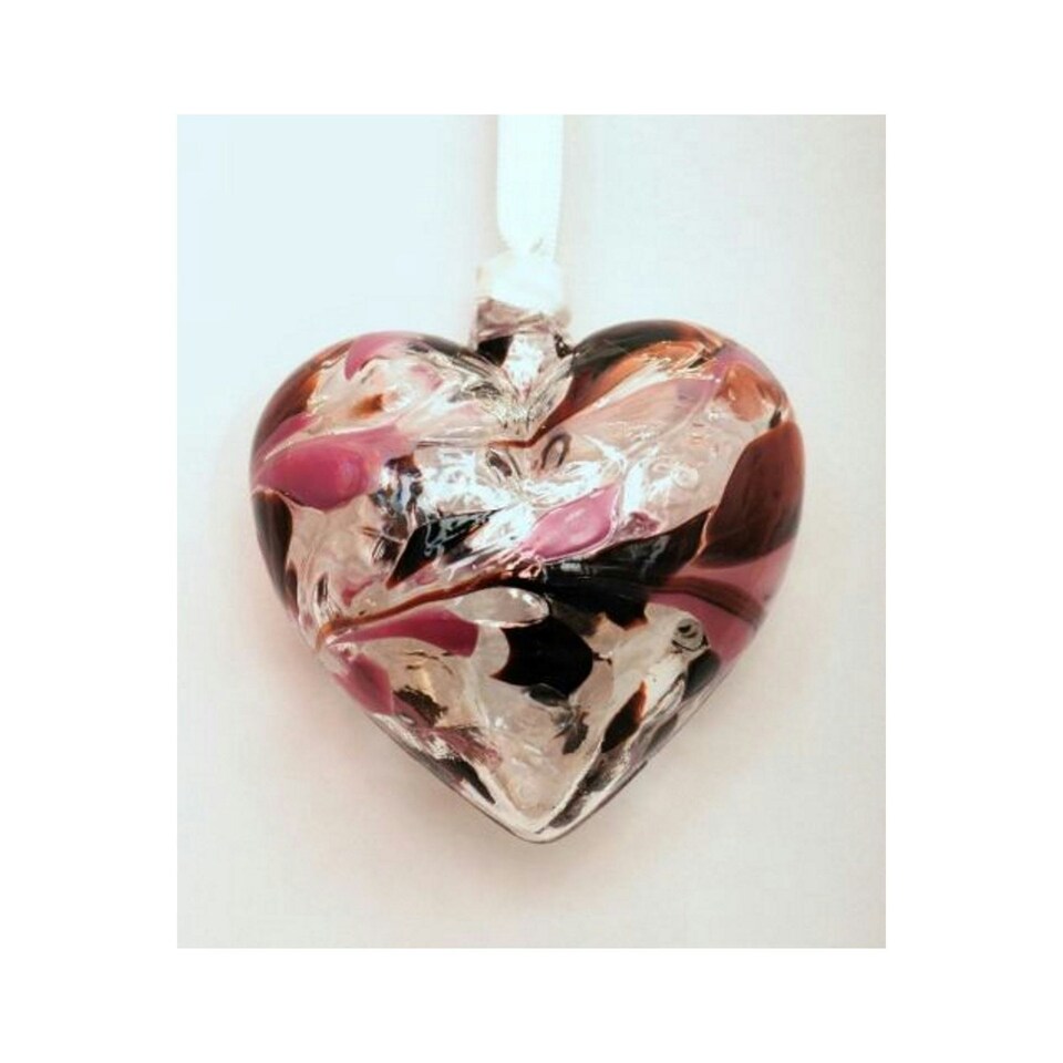 Milford Friendship Glass Heart Small PEARL  DE