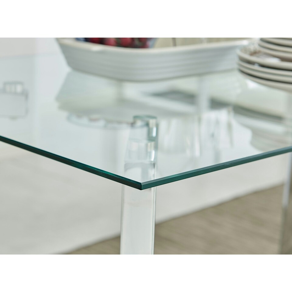 image 1 of Furniturebox Cosmo Chrome Metal And Glass Dining Table