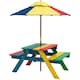 image 1 of Outsunny Kids Table and Chair Set w/ Removable Parasol, for Ages 3-6 Years