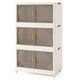 image 1 of COSTWAY 213L Folding 3-Tier Stackable Storage Containers White