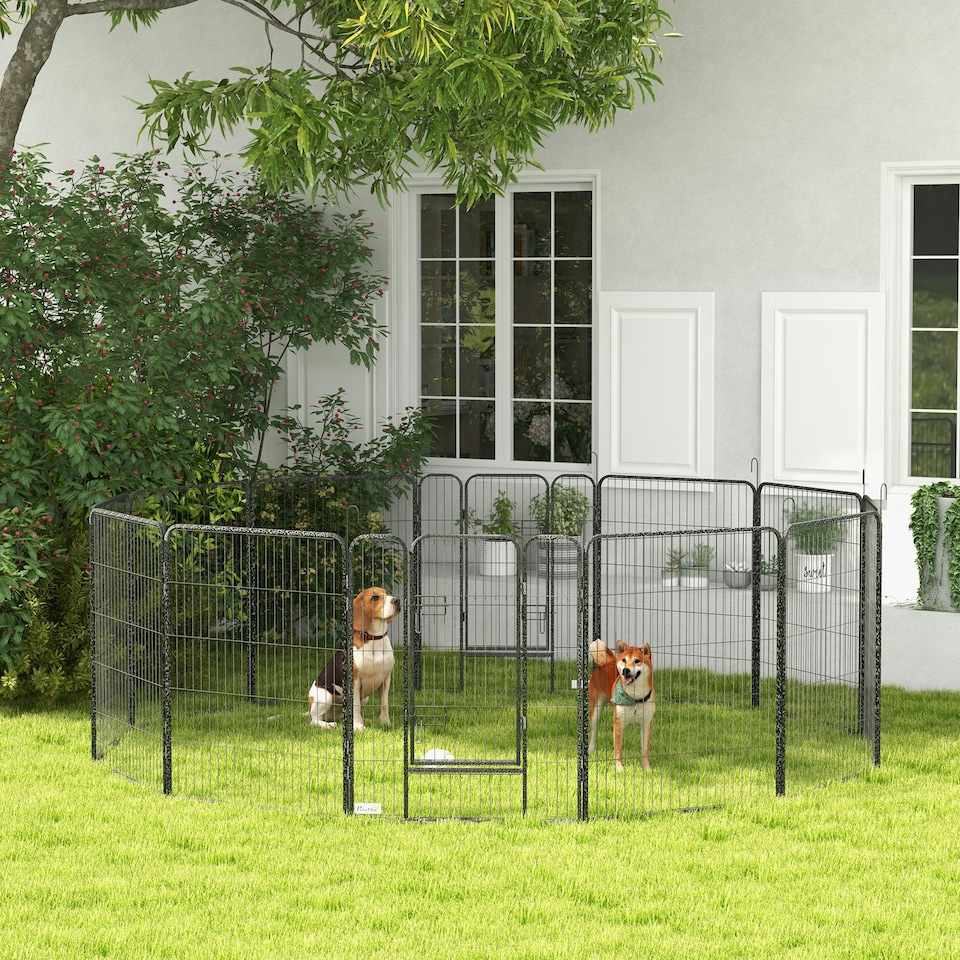 image 1 of Heavy Duty Puppy Play Pen, 12 Panels Pet Exercise Pen, for Indoors, Outdoors