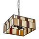 image 3 of Interiors by Premier Rustic Bronze Square Ceiling Light, Multicoloured Glass Pendant Light For Living Room, Textured Shade Multi