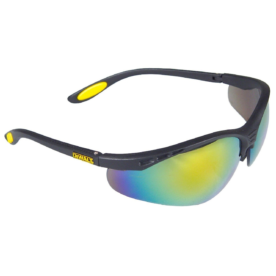 DeWalt Reinforcer Safety Eyewear - Black/Fire Mirror/Yellow - One Size