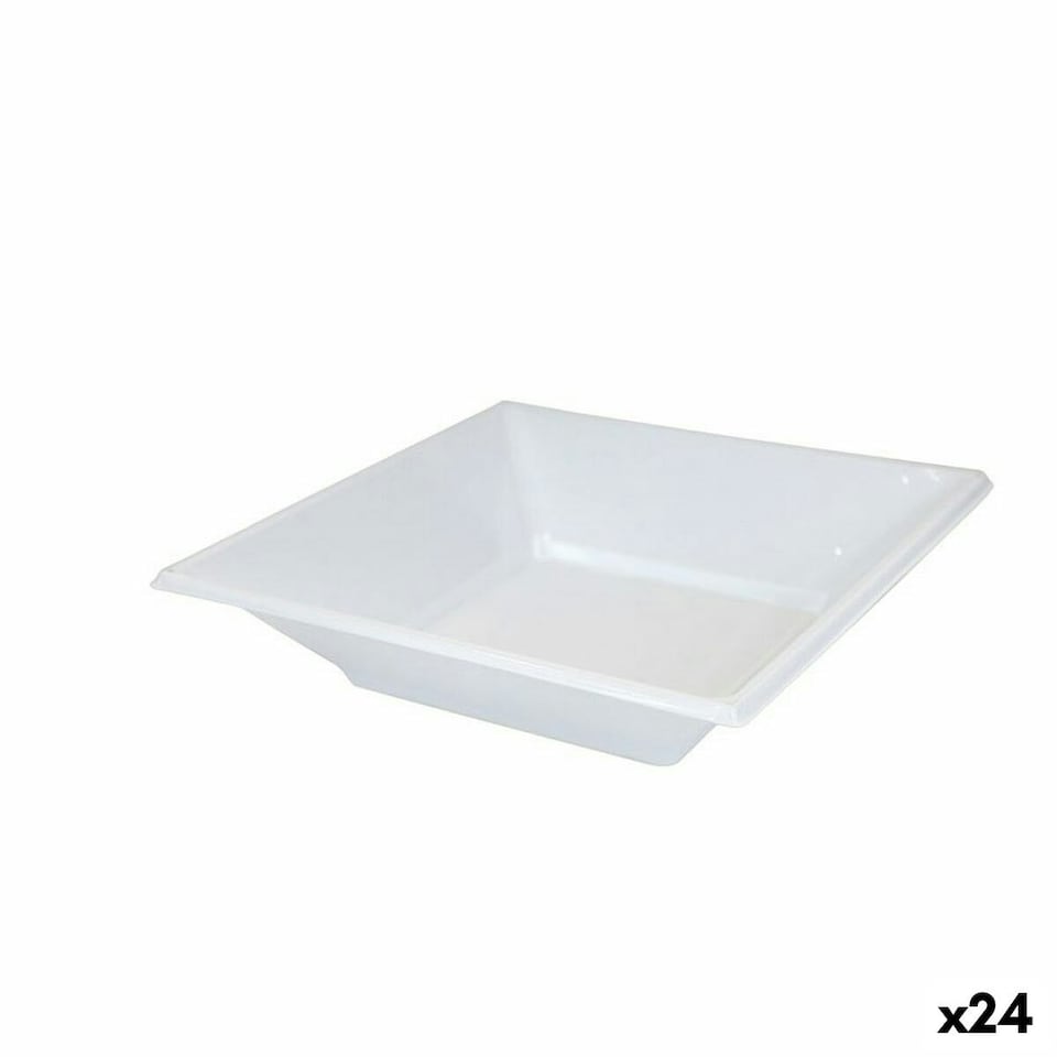 image 1 of Set of reusable plates Algon White Plastic (24 Units) N/A
