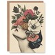 image 1 of Woman Flower Headdress Vintage Style Him Her Birthday Card