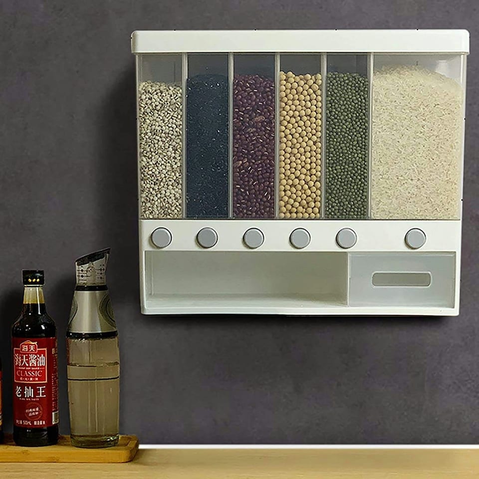 image 1 of Living and Home Cereal Dispenser Kitchen Storage with Measuring Cup