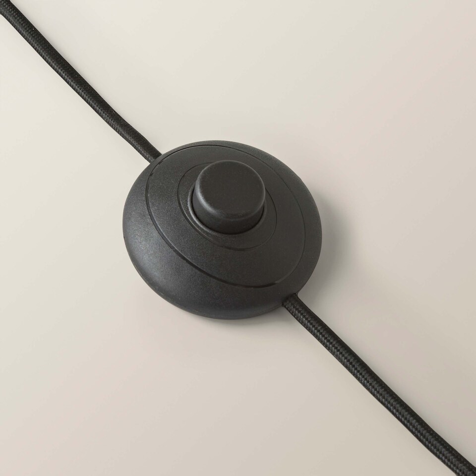 image 1 of ValueLights Desmond Black Tripod Floor Lamp Linen Shade & Bulb | Black