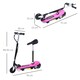 image 7 of HOMCOM Foldable Powered Scooter 120W w/ Adjustable Seat and Brake, Pink