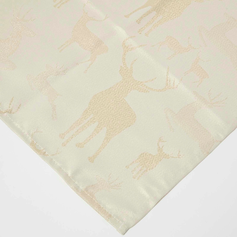 image 1 of Homescapes Gold Stag Christmas Napkins - Set of 4 | Multi | One Size | 1