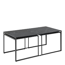 Infinity Square/Coffee Table Setin Matt Black Set of 3