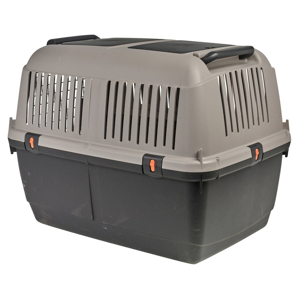 image 1 of Dog Pet Carrier Transporter Cage - Black & Grey - X- Large