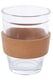 image 2 of Interiors by Premier Glass Mug With Red Silicone Lid, Glass Coffee Mug With Silicone Lid and Cork Wrap, Glass Mug With Lid